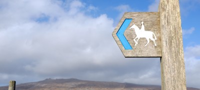 wooden bridleway sign