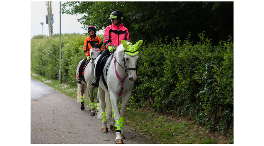 Horses And Riders In Hi Vis Hacking On The Road 1 Copy
